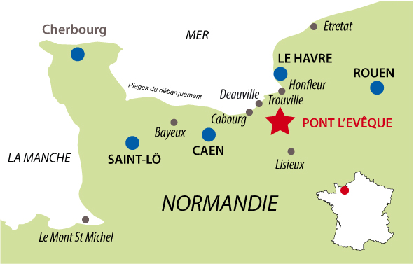 Eco-Domaine du Lac - Maisons d'Hôtes - Salles de Réceptions - Gîtes de Groupes - Pont L'Evêque - Normandie : Situation en Normandie